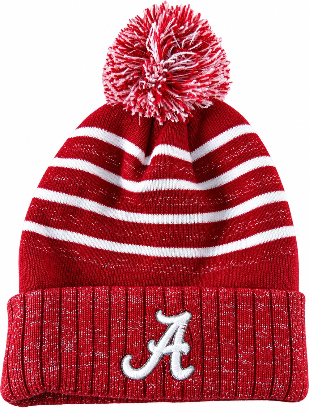 Alabama Crimson Tide Top of the World Pom Pom Beanie Red White Sparkle NWT